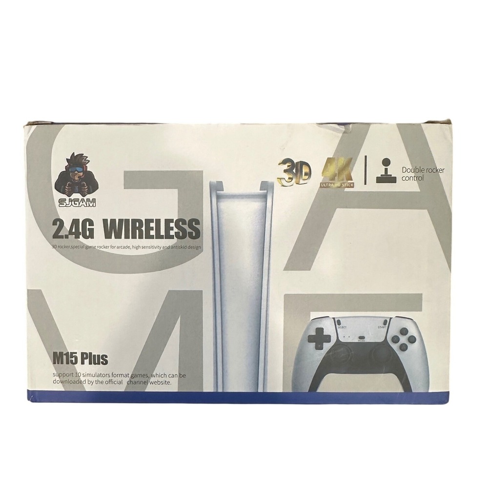SJGAM White M15 Plus 2.4G Wireless 4K Retro Game Stick Console